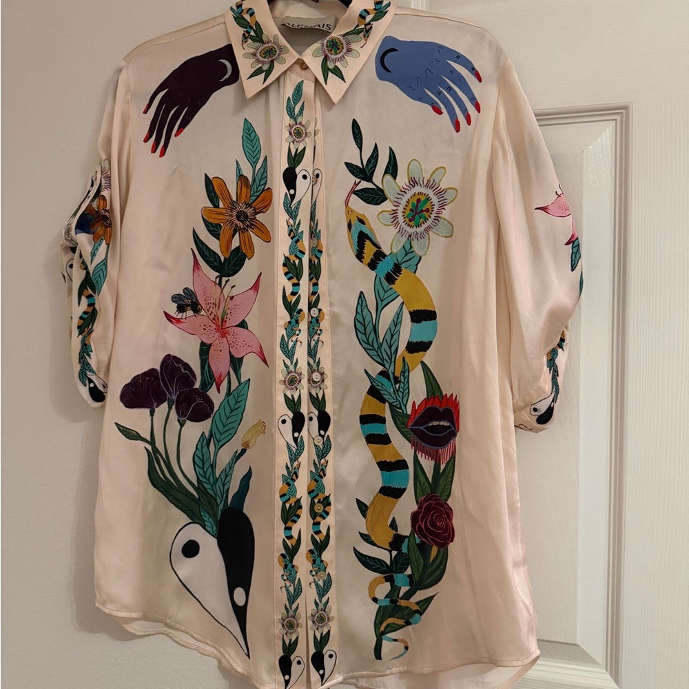 Alemais megan oversized silk shirt